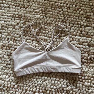 ALO Yoga Strappy Sports Bra - Ivory - Size Small